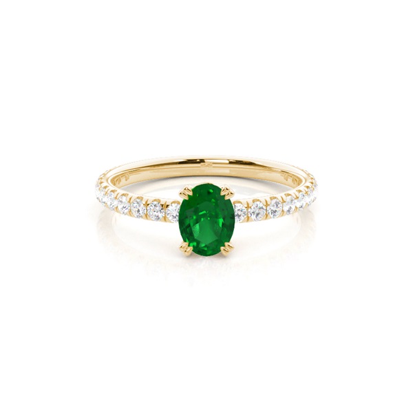 Prong Setting Oval Emerald Engagement Ring