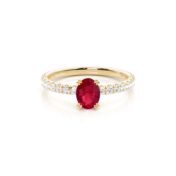Prong Setting Oval Ruby Engagement Ring