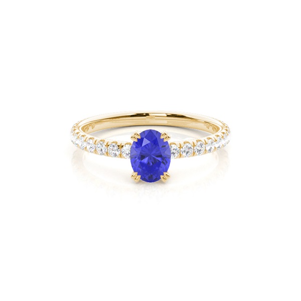 Prong Setting Oval Tanzanite Engagement Ring