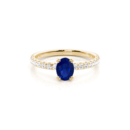 Yellow Gold Sapphire Diamond Engagement Rings