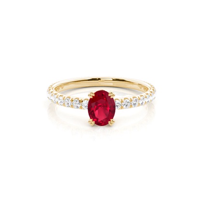 Yellow Gold Ruby Diamond Rings