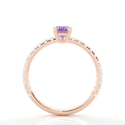 Ovaler Amethyst Verlobungsring in einer Krappenfassung