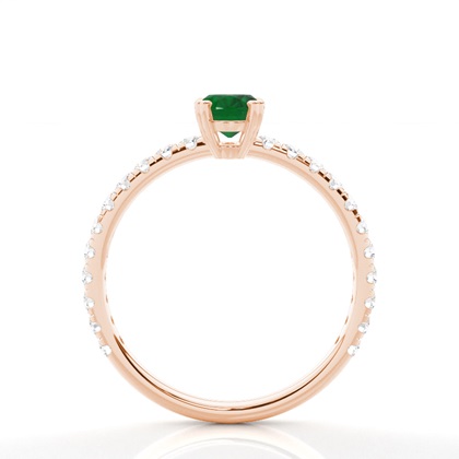 Zinkeneinstellung Ovaler Smaragd-Verlobungsring