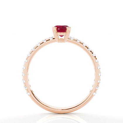 Zinkeneinstellung Ovaler Rubin-Verlobungsring