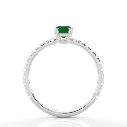 Zinkeneinstellung Ovaler Smaragd-Verlobungsring