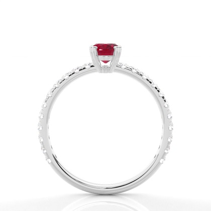 Zinkeneinstellung Ovaler Rubin-Verlobungsring