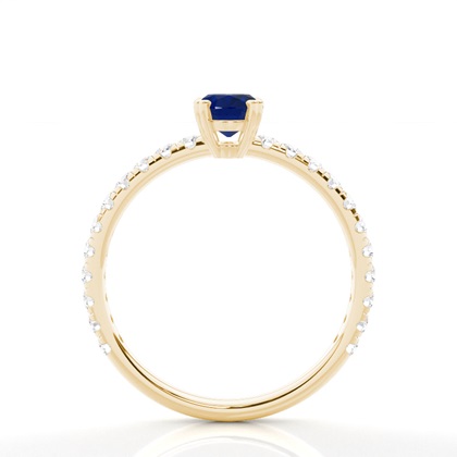 Zinkeneinstellung Ovaler blauer Saphir-Verlobungsring