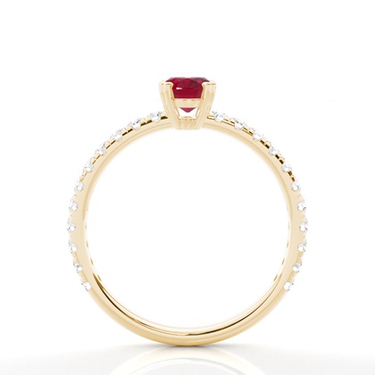 Zinkeneinstellung Ovaler Rubin-Verlobungsring