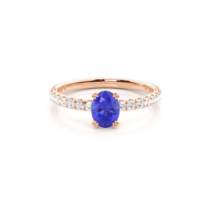 Prong Setting Oval Tanzanite Engagement Ring