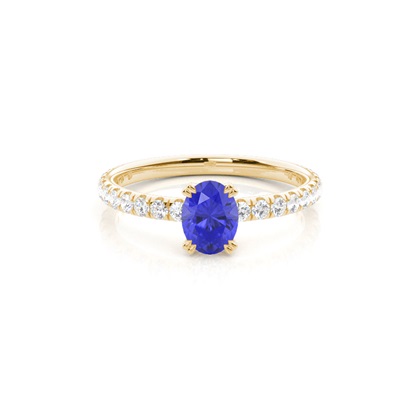Prong Setting Oval Tanzanite Engagement Ring