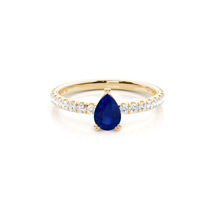 Yellow Gold Sapphire Diamond Engagement Rings