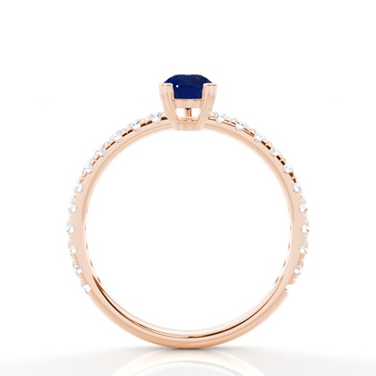 Zinkeneinstellung Birnenblauer Saphir-Verlobungsring