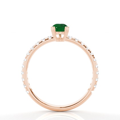 Zinkeneinstellung Birnen-Smaragd-Verlobungsring