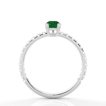 Zinkeneinstellung Birnen-Smaragd-Verlobungsring