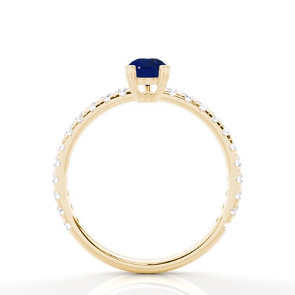 Zinkeneinstellung Birnenblauer Saphir-Verlobungsring