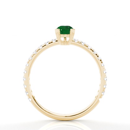 Zinkeneinstellung Birnen-Smaragd-Verlobungsring