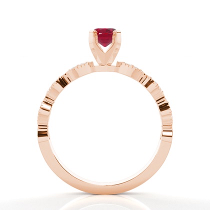 Zinkeneinstellung Ovaler Rubin-Seitensteinring