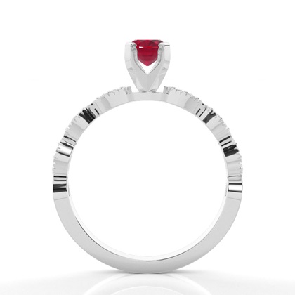 Zinkeneinstellung Ovaler Rubin-Seitensteinring