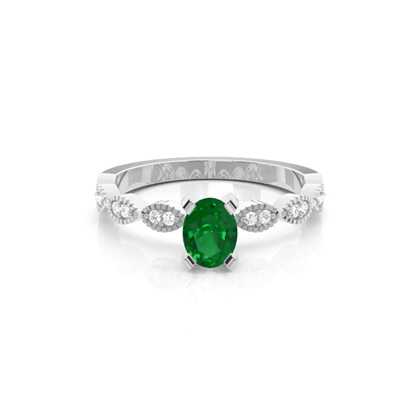 Oval Gemstone Diamond Rings
