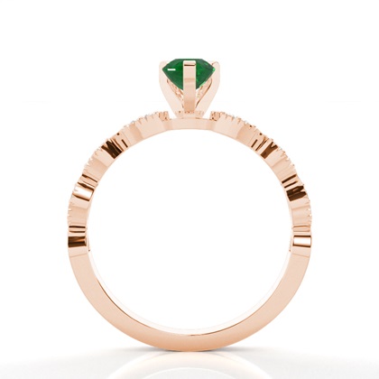 Zinkeneinstellung Birnen-Smaragd-Seitensteinring