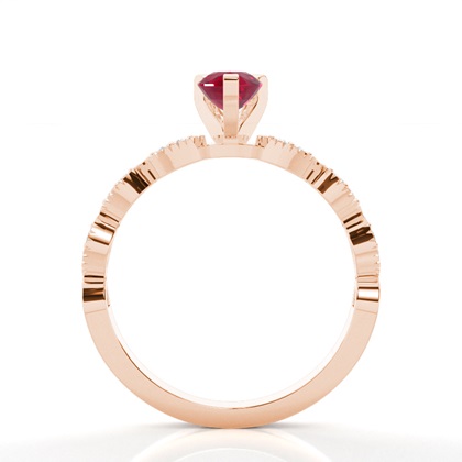 Zinkeneinstellung Birne Rubin Seite Stein Ring