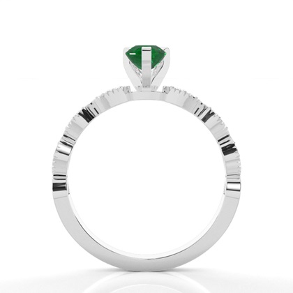 Zinkeneinstellung Birnen-Smaragd-Seitensteinring