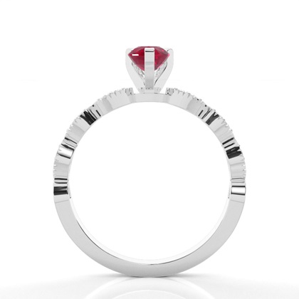 Zinkeneinstellung Birne Rubin Seite Stein Ring