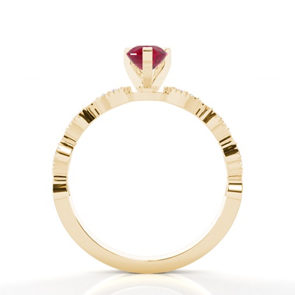 Zinkeneinstellung Birne Rubin Seite Stein Ring