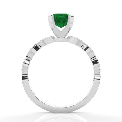 Zinkeneinstellung Runder Smaragd-Seitensteinring