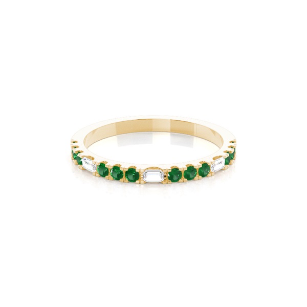 Prong Setting Round Emerald Half Eternity Ring