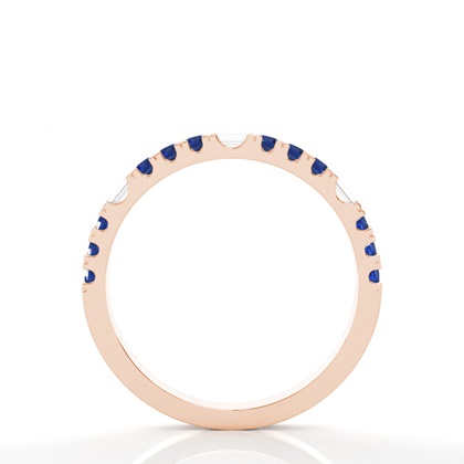 Zinkeneinstellung Runder blauer Saphir-Ring der halben Ewigkeit