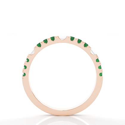 Zinkeneinstellung runder Smaragd halber Ewigkeitsring