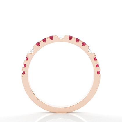 Zinkeneinstellung runder Rubinring der halben Ewigkeit