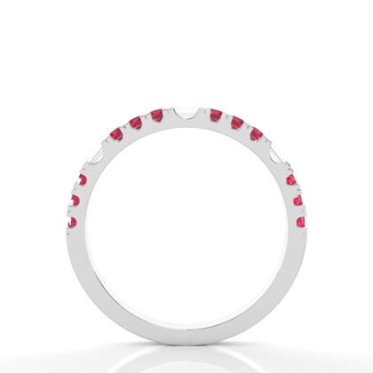 Zinkeneinstellung runder Rubinring der halben Ewigkeit