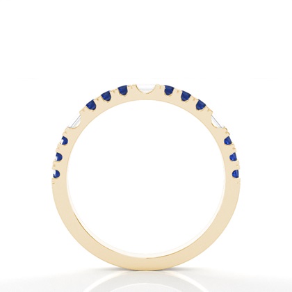 Zinkeneinstellung Runder blauer Saphir-Ring der halben Ewigkeit