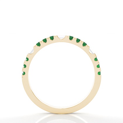 Zinkeneinstellung runder Smaragd halber Ewigkeitsring