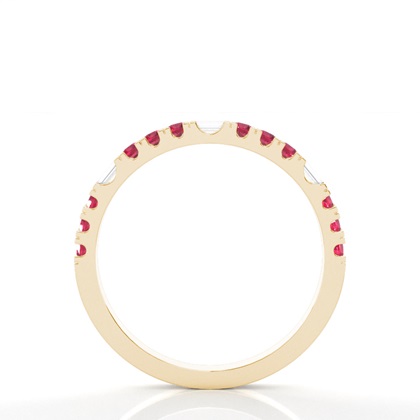 Zinkeneinstellung runder Rubinring der halben Ewigkeit