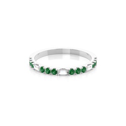 Prong Setting Round Emerald Half Eternity Ring