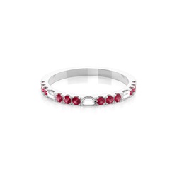 Prong Setting Round Ruby Half Eternity Ring