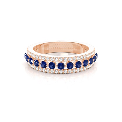 Rose Gold Sapphire Diamond Engagement Rings