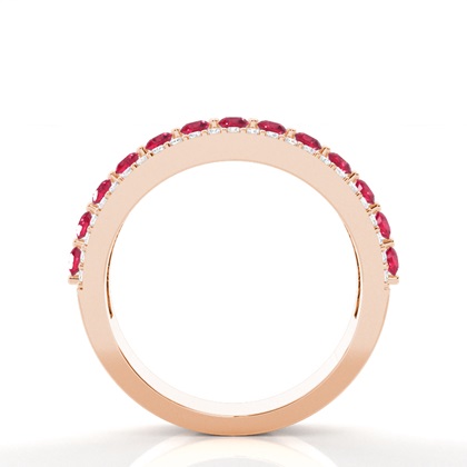 Zinkeneinstellung runder Rubinring der halben Ewigkeit