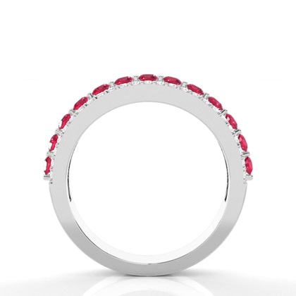 Zinkeneinstellung runder Rubinring der halben Ewigkeit