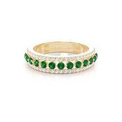 Prong Setting Round Emerald Half Eternity Ring