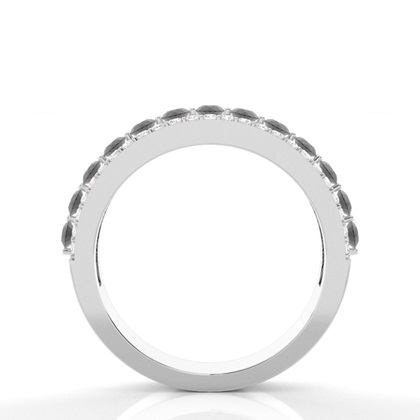 Prong Setting Runde Schwarze Diamant Halb Ewigkeit Ring