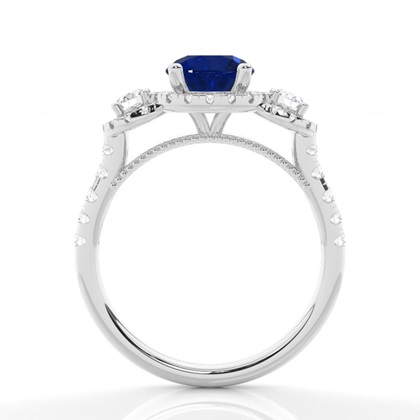 Brilliant Weißgold Saphir Diamantringe