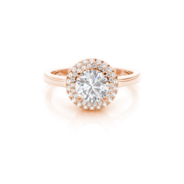 Prong Setting Round Moissanite Halo Engagement Ring