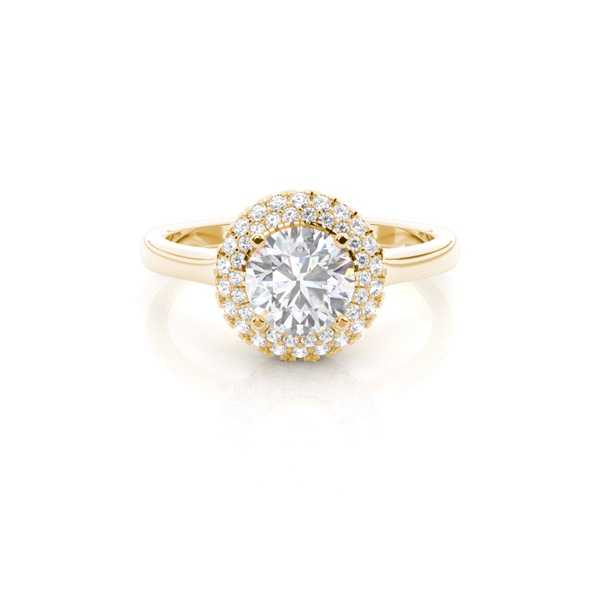 Prong Setting Round Moissanite Halo Engagement Ring