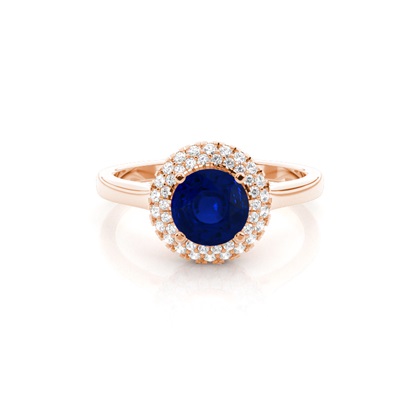 Rose Gold Sapphire Diamond Engagement Rings