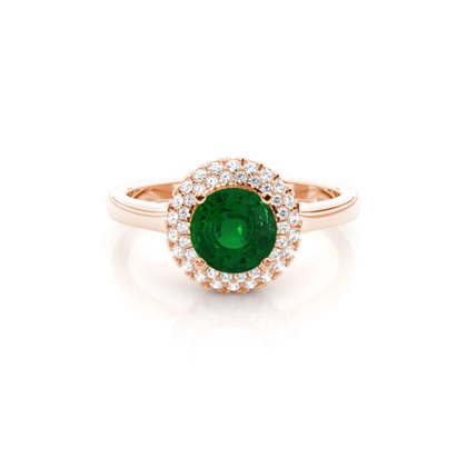 Rose Gold Emerald Diamond Engagement Rings