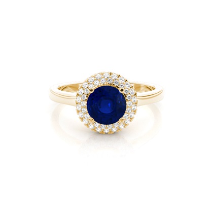 Yellow Gold Sapphire Diamond Engagement Rings
